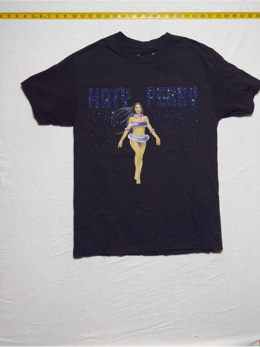 Katy Perry Collections Black Tee with Sparkle Logo and Graphic